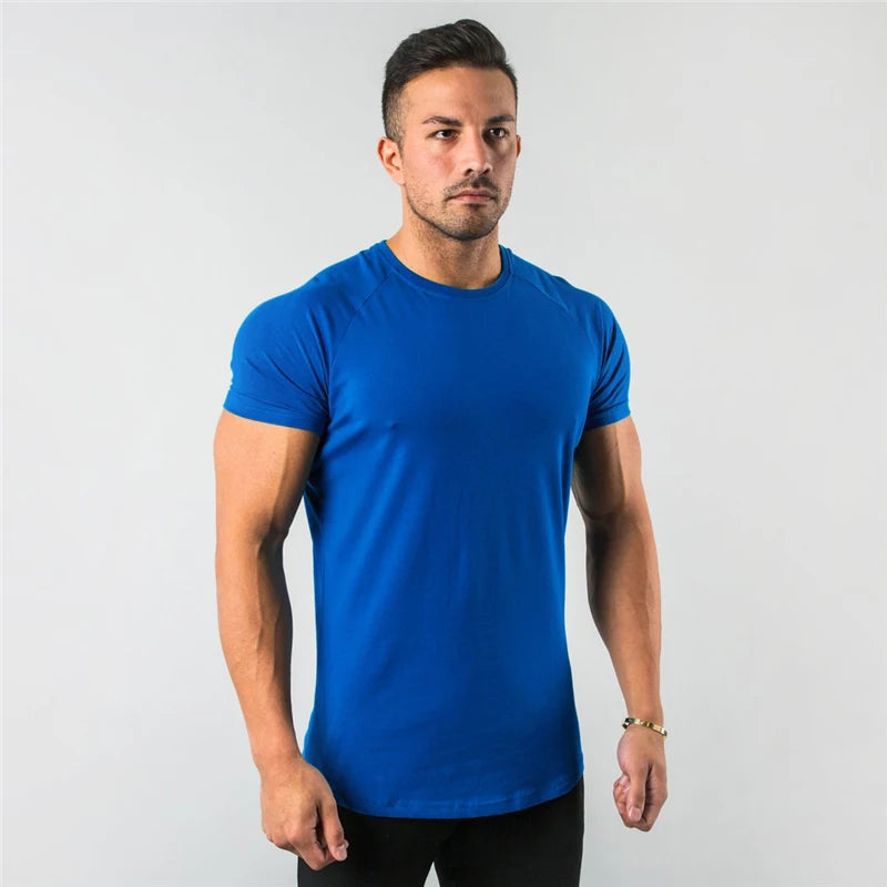 T-Shirt Homme Fitness Slim Fit Coton Élasthanne Col Rond 6 Coloris – CLEVI Paris