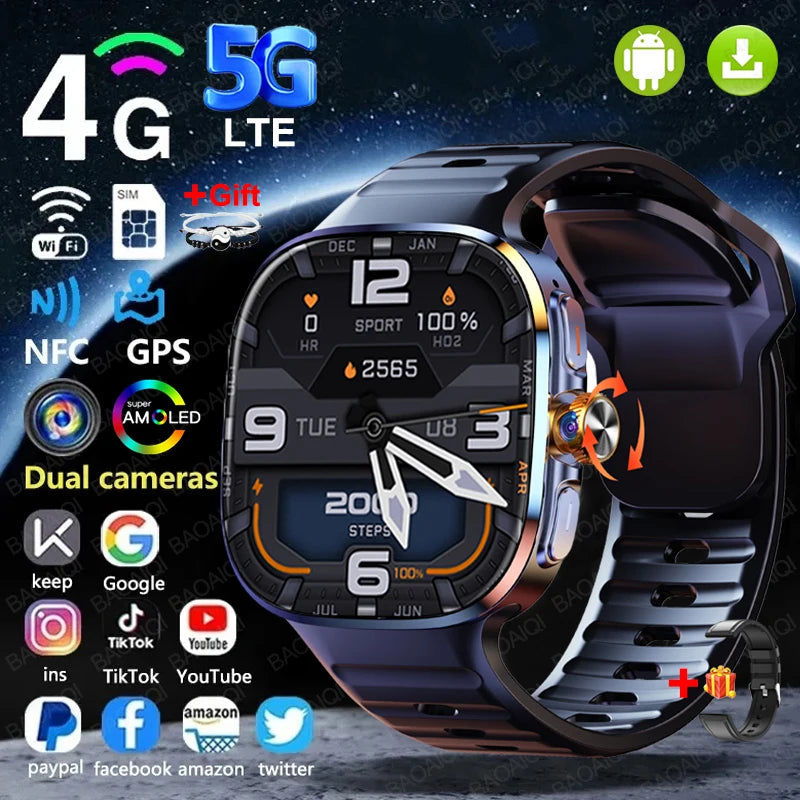 Montre Connectée 4G/5G AMOLED 2,4" Appel Vidéo GPS Google Play – CLEVI Paris