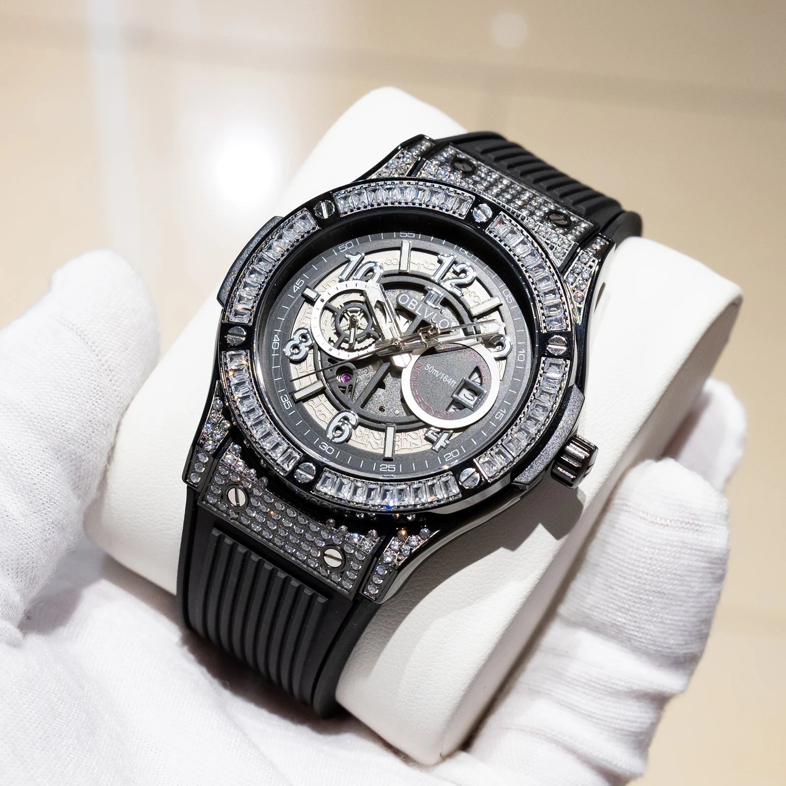 Montre Homme Mécanique Automatique Squelette Saphir 44mm – CLEVI Paris