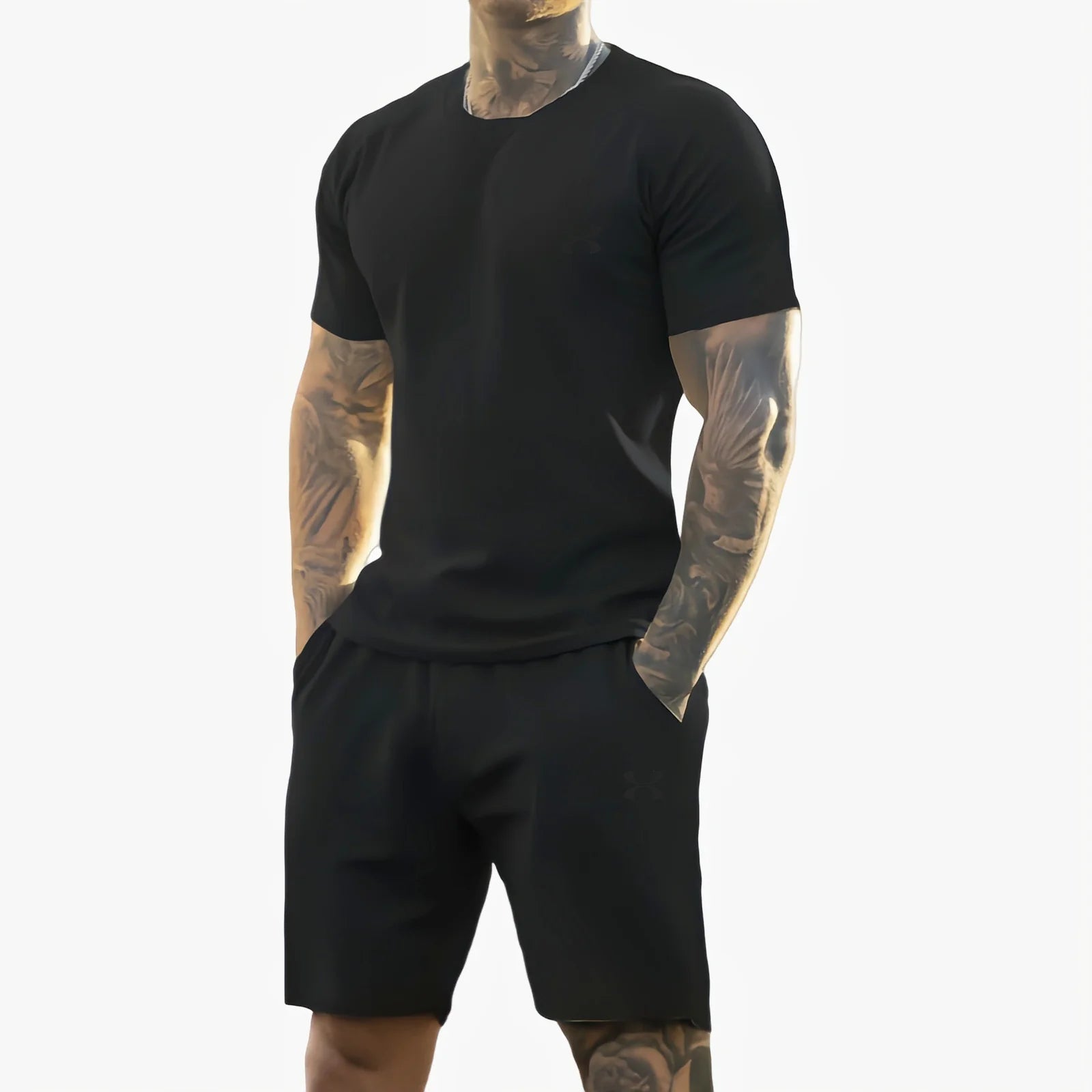 Ensemble 2 Pièces Homme Ice Silk Séchage Rapide Anti-Transpiration Running Fitness – CLEVI Paris
