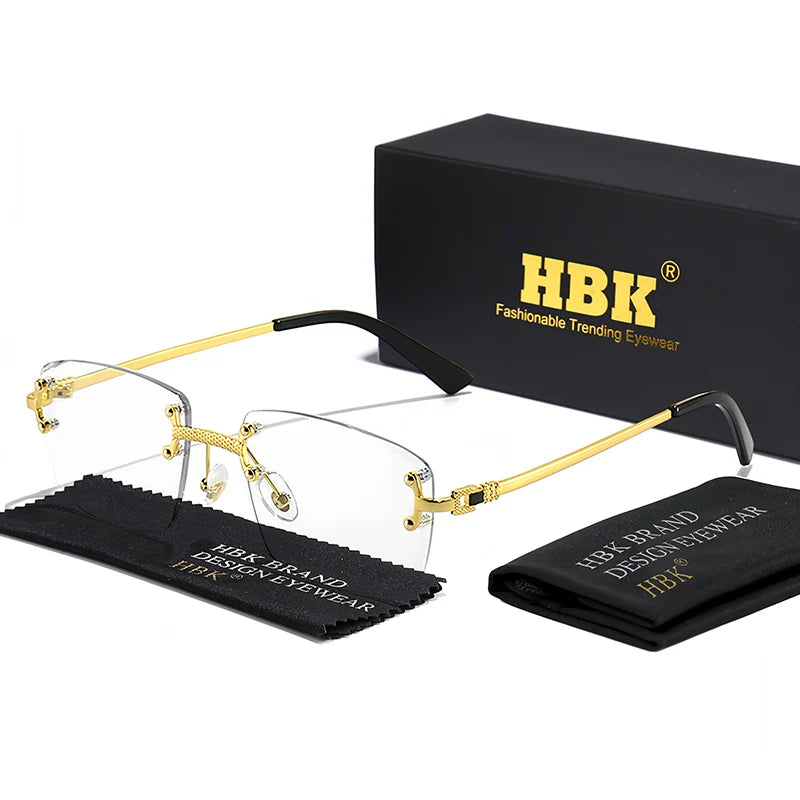 Lunettes de Soleil Carrées Sans Monture Femme HBK – Verres Dégradés UV400 – CLEVI Paris