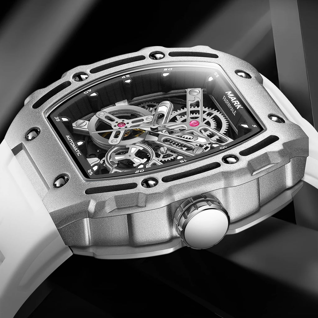 Montre Mécanique Automatique MARK FAIRWHALE FW-6700 Squelette Tonneau Fond Transparent – CLEVI Paris