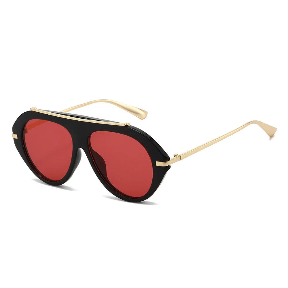 Lunettes de Soleil Oversize Pilot Rétro 70s Monture Métal Dorée UV400 Unisexe – CLEVI Paris
