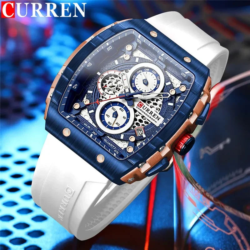 Montre Chronographe Homme CURREN 8442 – Bracelet Silicone Sport