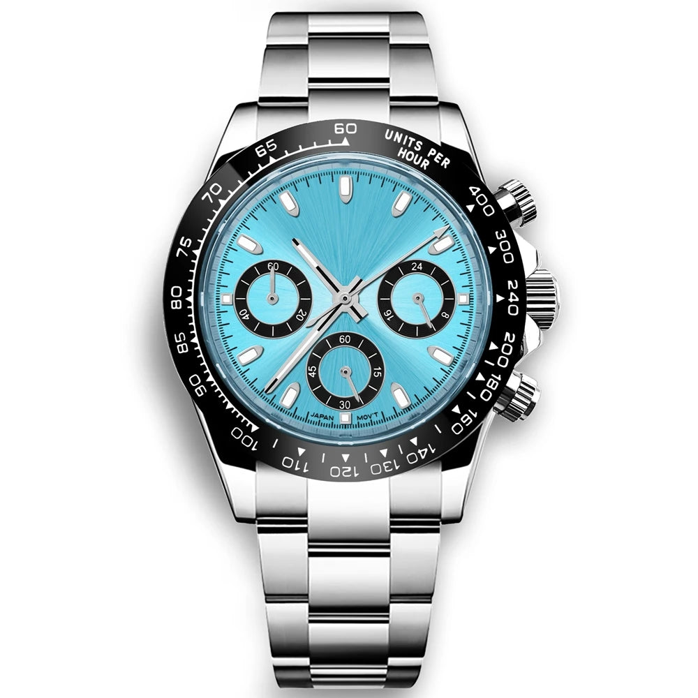Corgeut Montre Quartz VK63 Homme Chronographe Complet 40mm Acier Sport 24h – CLEVI Paris