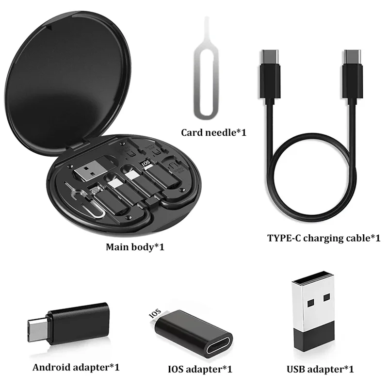 Kit Adaptateurs USB-C 65W 7-en-1 Support Téléphone SIM TF – CLEVI Paris