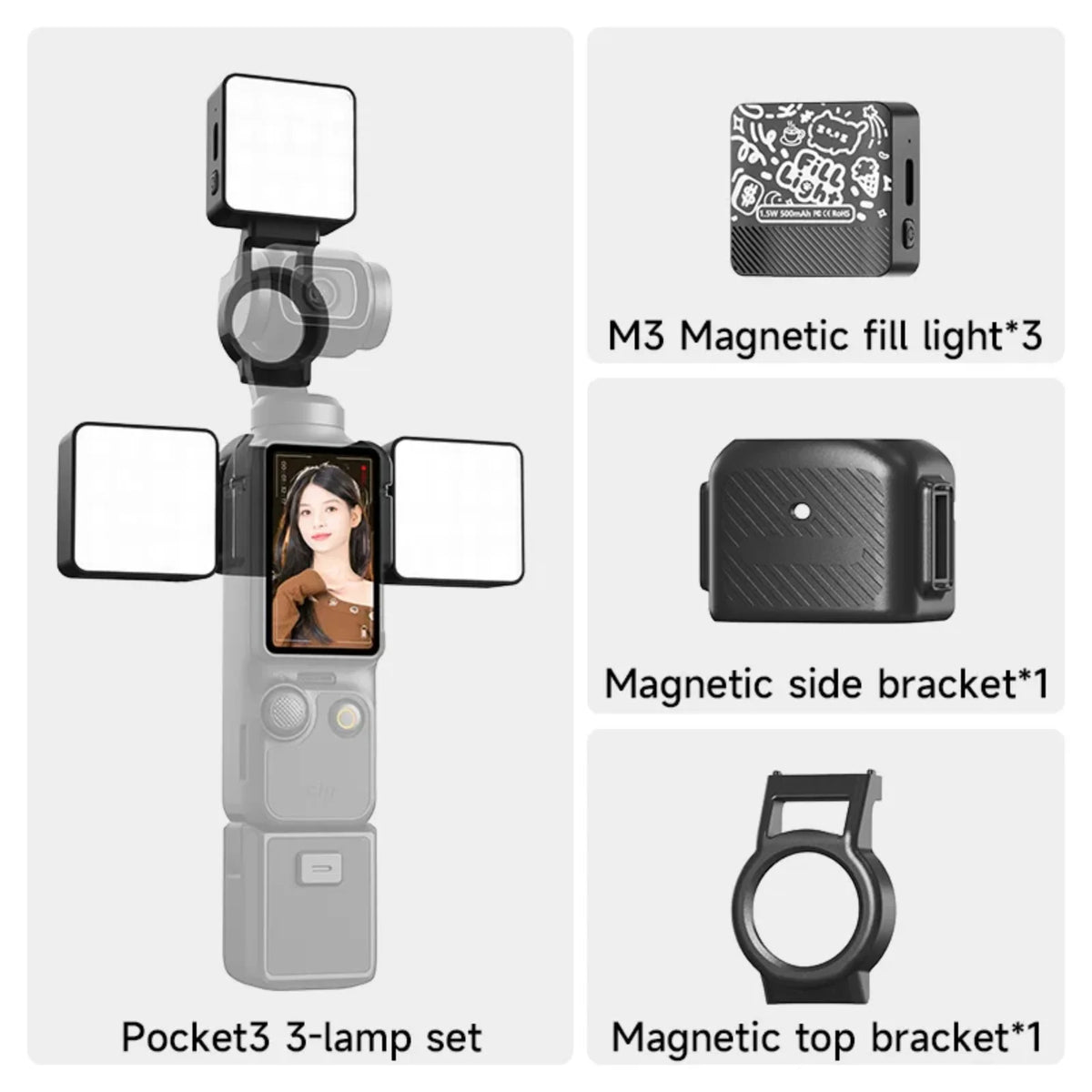 Lampe LED magnétique pour Osmo Pocket 3 – CLEVI Paris