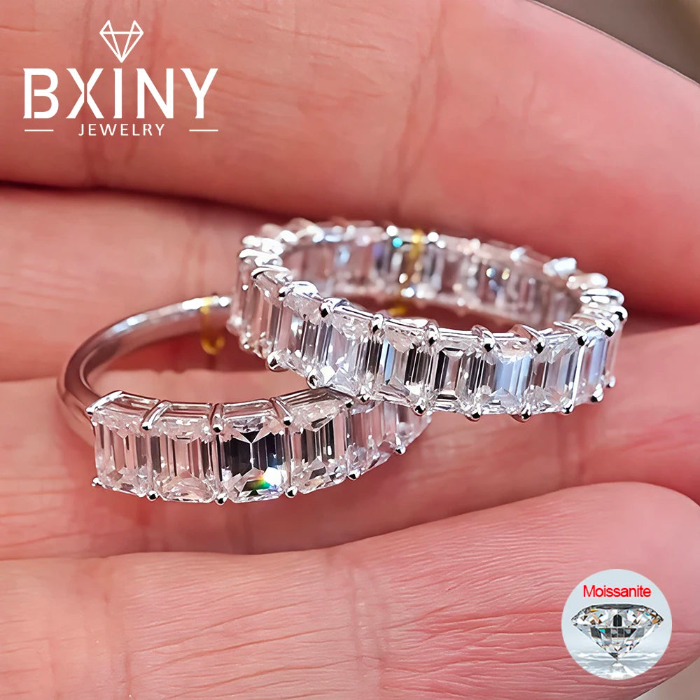 Bague Moissanite Coupe Émeraude 3×5mm Argent 925 – CLEVI Paris