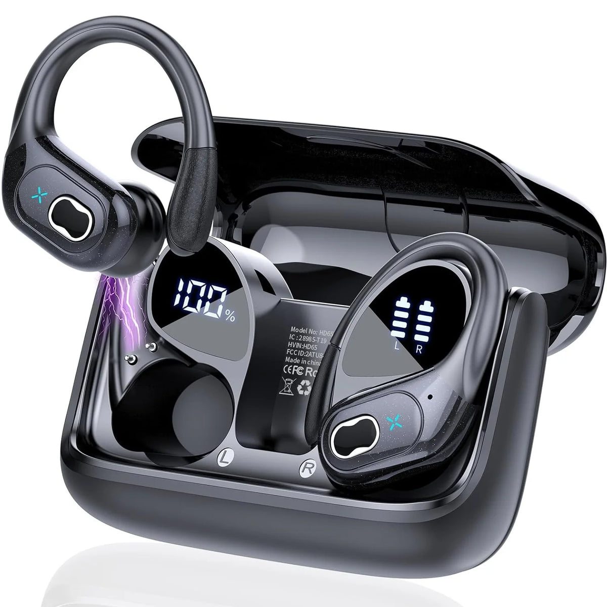 Écouteurs TWS GDLYL HD65 Bluetooth 5.4 75H LED IPX7 – CLEVI Paris