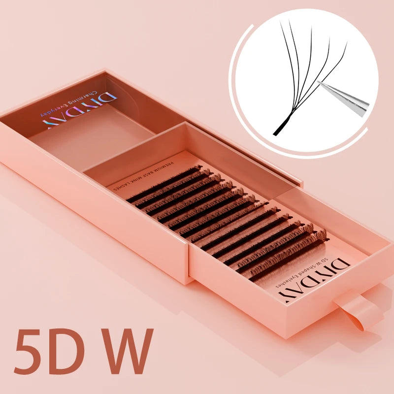 Extensions de Cils en W | 3D 4D 5D 6D, Cheveux Synthétiques, Courbures C & D, 8–15 mm – CLEVI Paris