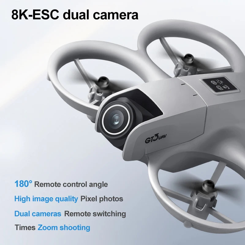 Drone JJRC GT3 8K Double Caméra Réglable 180° – Évitement d'Obstacles, Flux Optique, FPV WiFi & 20 Min de Vol – CLEVI Paris