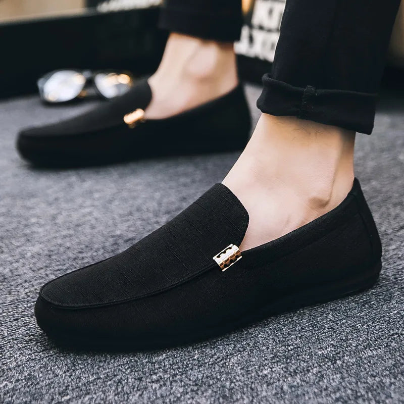 Mocassins Canvas Slip-On Homme – CLEVI Paris