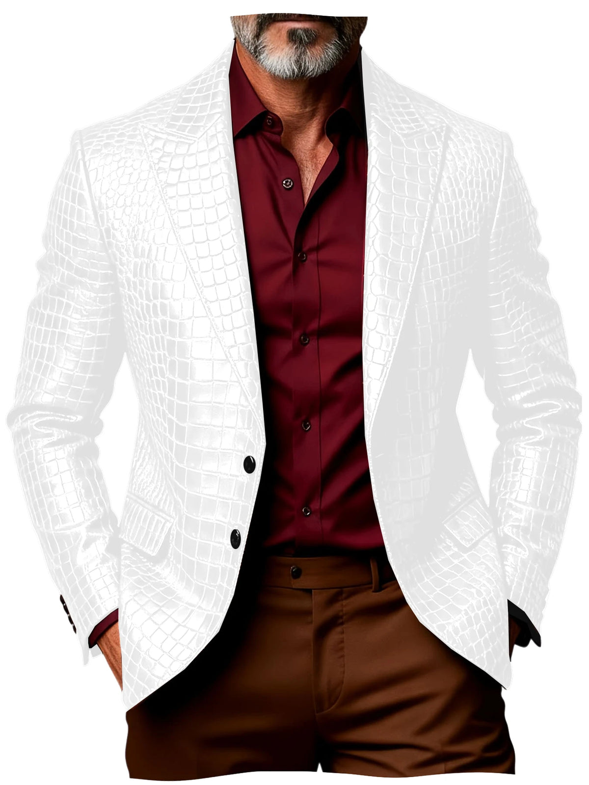 Blazer homme effet croco simple boutonnage – CLEVI Paris