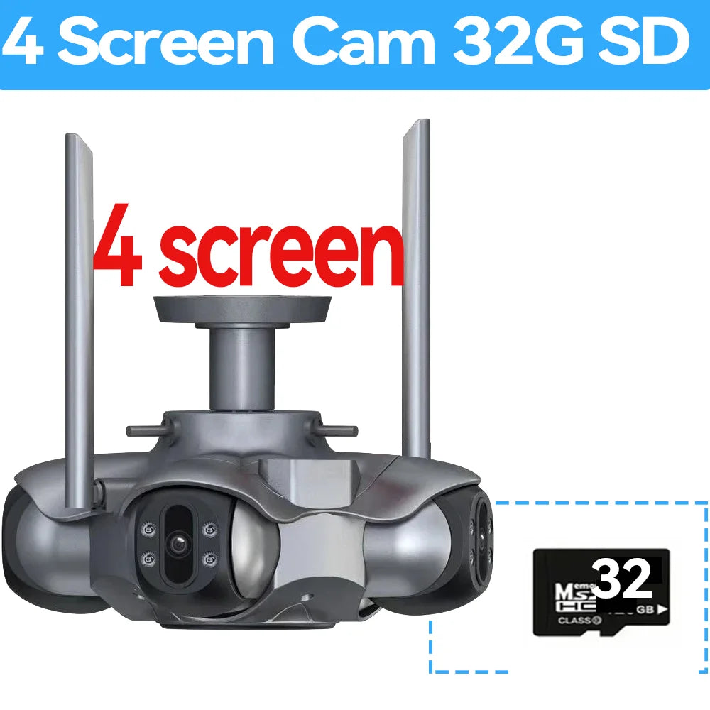 Caméra de Surveillance WiFi 20MP/25MP – 4 ou 5 Objectifs PTZ 360° Vision Nocturne – CLEVI Paris