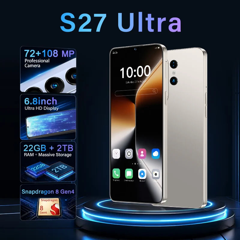 Smartphone S27 Ultra 5G 2026 – 8000mAh | Double SIM | Version Globale | 6 Coloris