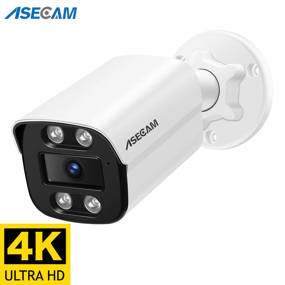 Caméra IP POE Extérieure 4K/8MP – Vision Nocturne Couleur, IA Détection Humaine, IP67, H.265 – CLEVI Paris