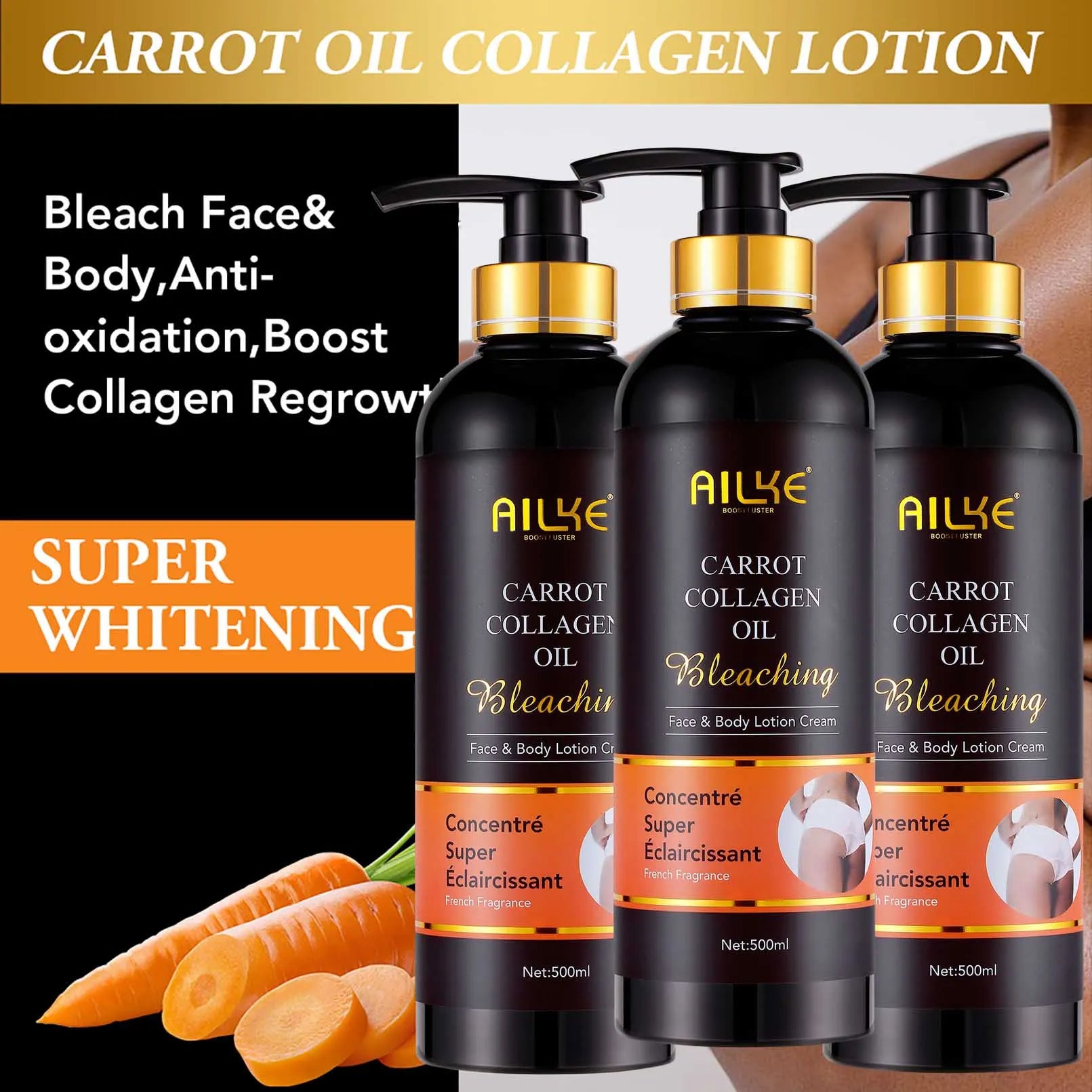 Gamme Collagène AILKE Éclaircissant & Anti-Taches | Sérum, Lotion, Crème & Savon Papaye – CLEVI Paris