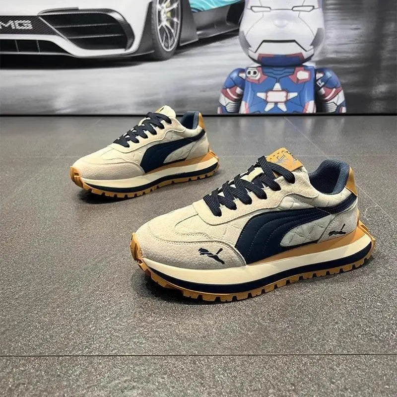 Sneakers Homme Casual Semelle Épaisse – Cuir | Respirant | Imperméable | 3 Coloris | Tailles 39-44