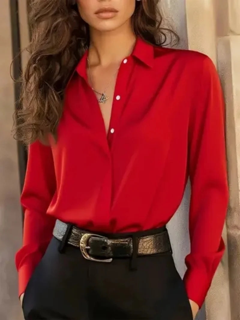 Chemisier boutonné manches longues femme – CLEVI Paris