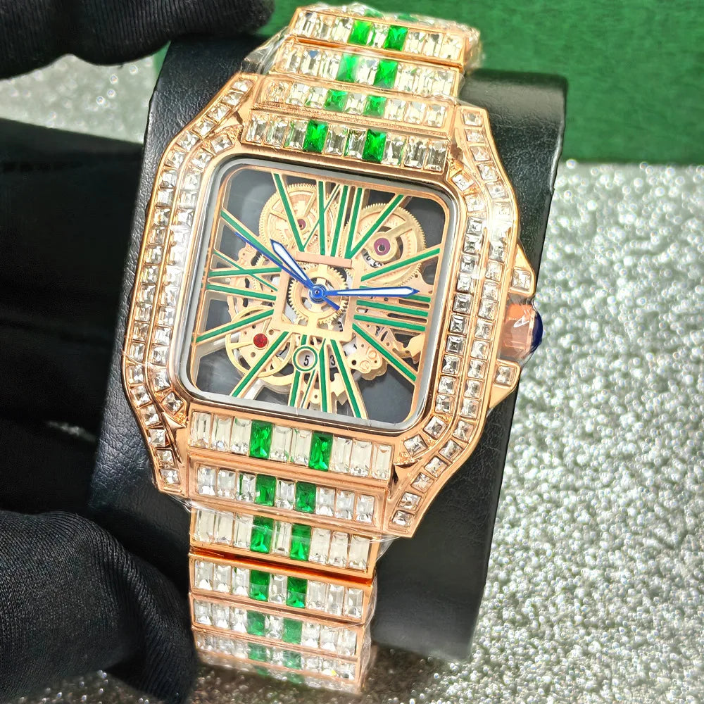 STARPERISH Montre Automatique Homme Squelette Bling Hip Hop Acier Lumineux – CLEVI Paris