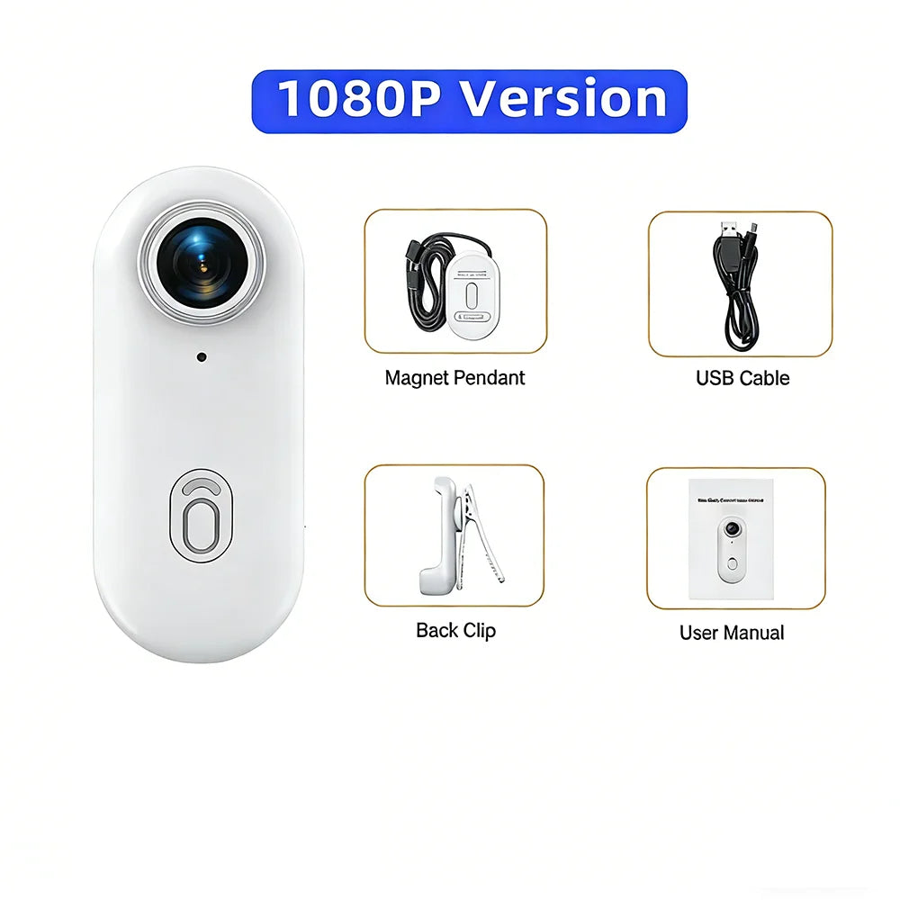 Mini Body Cam WiFi WDSZKMYF H88 – 4K ou 1080P, Étanche 30m, Clip Magnétique, Autonomie 120min, Vlog & Sport
