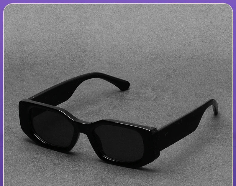 Lunettes de Soleil Rectangulaires Monture Épaisse Retro UV400 Unisexe – CLEVI Paris