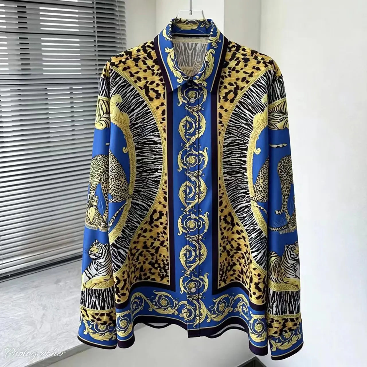 Chemise Homme Manches Longues – Impression 3D | Style Européen | Grande Taille