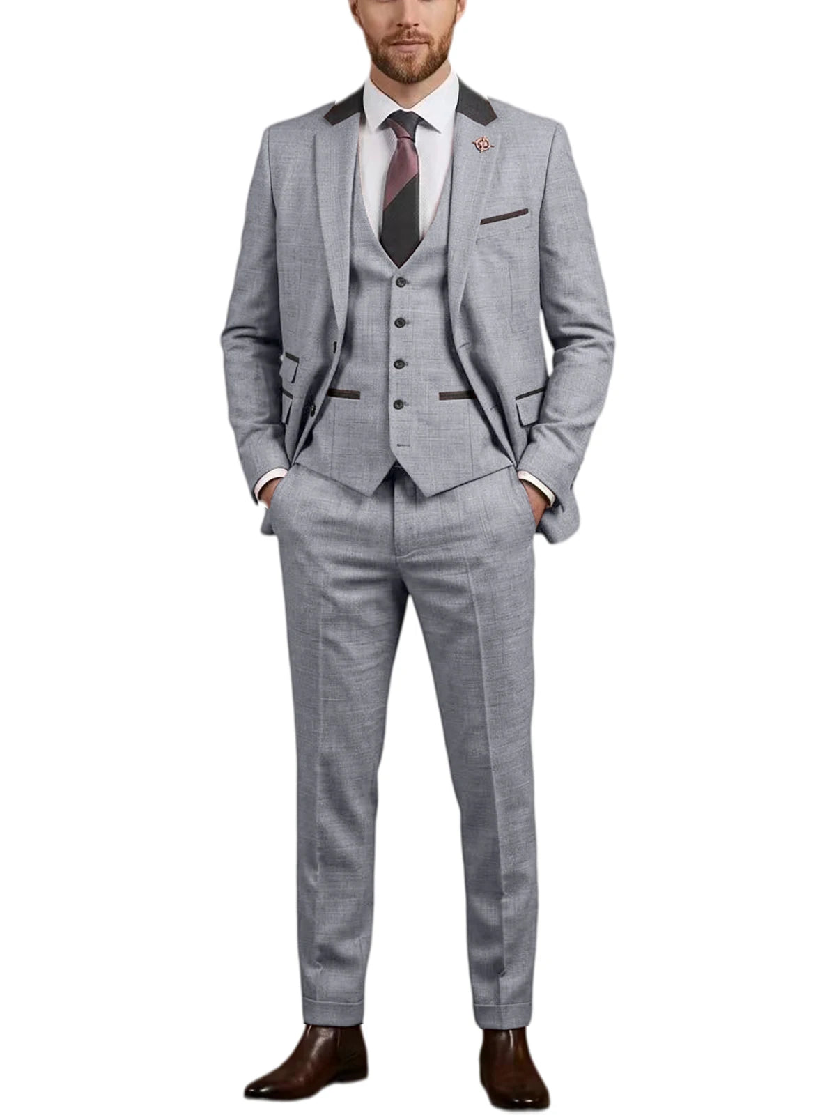 Costume homme 3 pièces en lin mélangé – CLEVI Paris