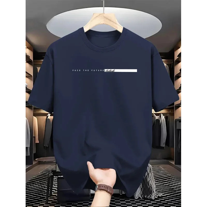 T-Shirt Homme Polyester Loose Col Rond Imprimé Grandes Lettres High Street 6 Coloris – CLEVI Paris