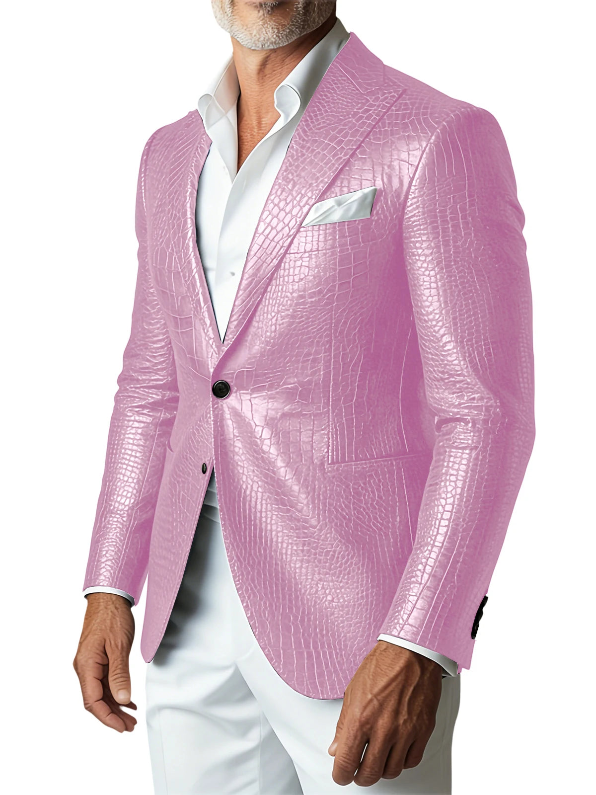 Veste homme en similicuir effet crocodile – CLEVI Paris