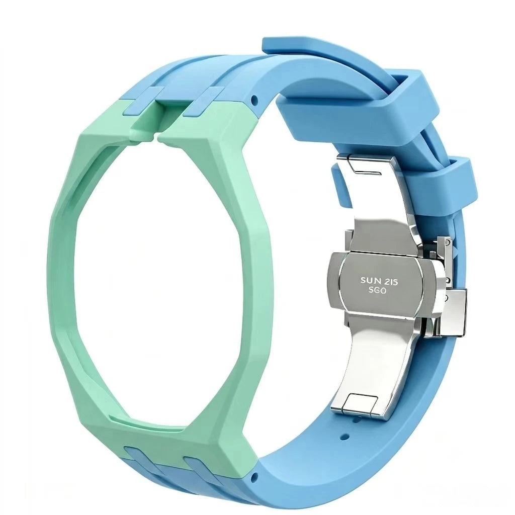 Kit Bracelet FKM + Boîtier Céramique Compatible Swatch x AP Royal Oak Boucle Déployante – CLEVI Paris