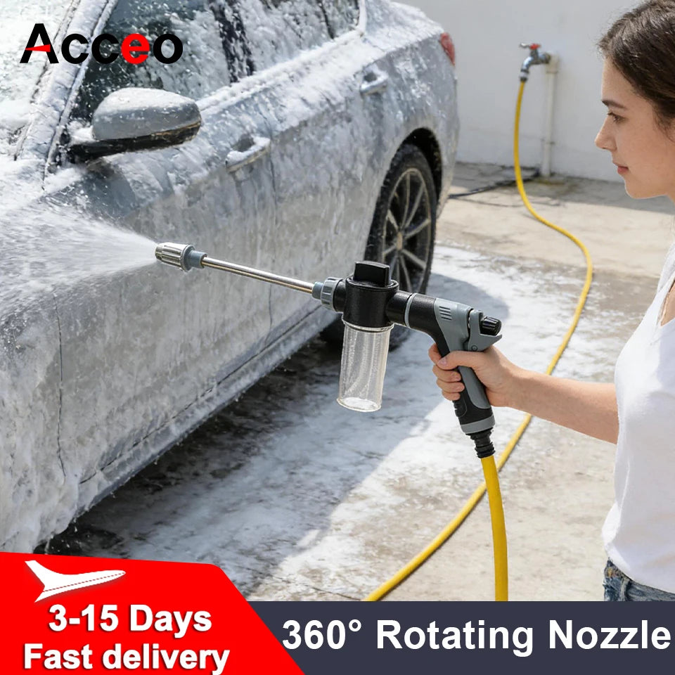 Pistolet d'Arrosage Haute Pression 360° Rotatif — Lavage Voiture & Jardin — CLEVI Paris