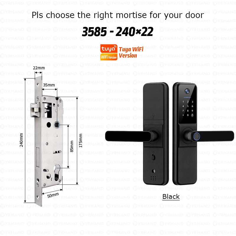 Serrure Connectée YRHAND H01 IP66 Caméra Sonnette WiFi Tuya Empreinte Digitale – CLEVI Paris