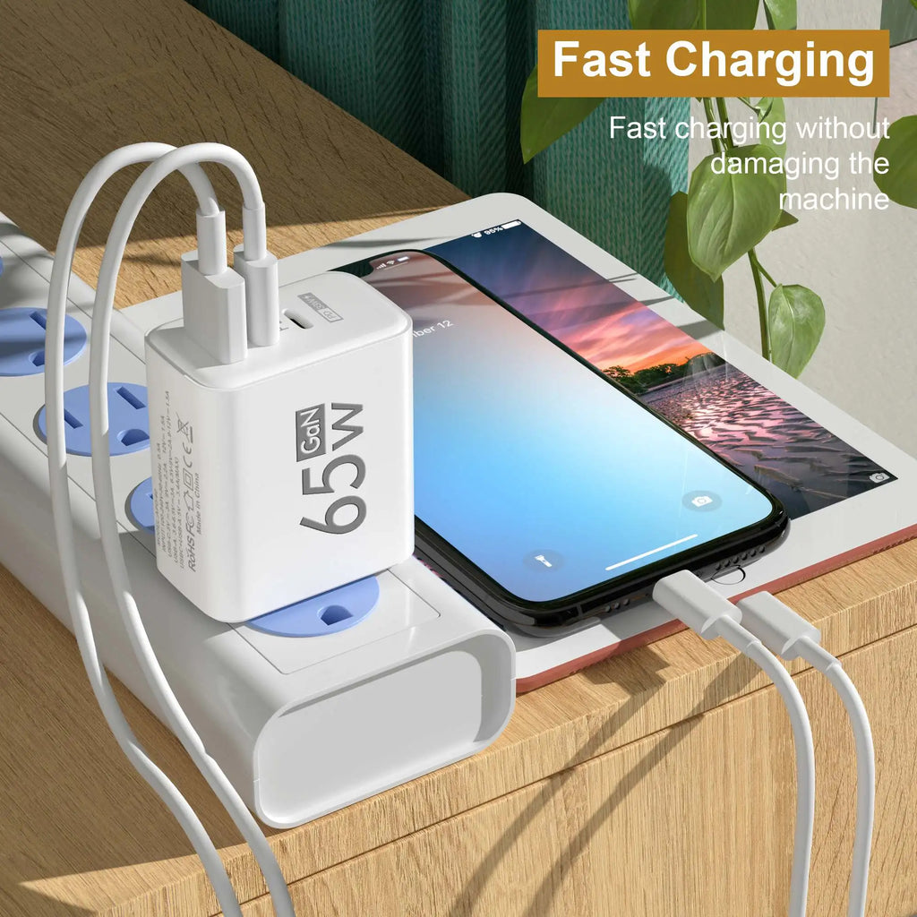 Chargeur USB-C 65W Quick Charge 3.0 Prise EU US KR – CLEVI Paris