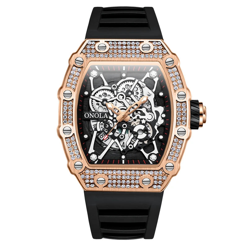 ONOLA ON3827D – Montre Quartz Homme | Sport & Business, Bracelet Silicone, Étanche 3 Bar