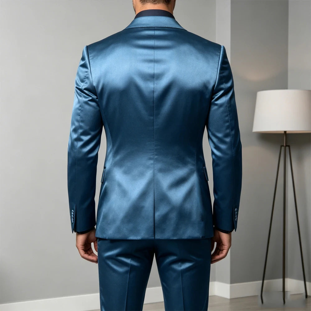 Costume homme 2 pièces en satin – CLEVI Paris