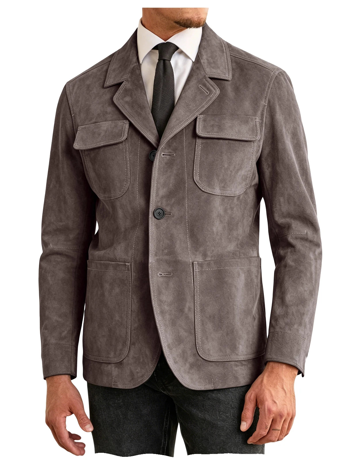 Veste Safari Suédine Homme – CLEVI Paris
