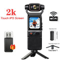 Caméra Sport 4K Pocket – Objectif Rotatif 180°, Stabilisation EIS, Écran Tactile 1,69" & Batterie 3000 mAh – CLEVI Paris
