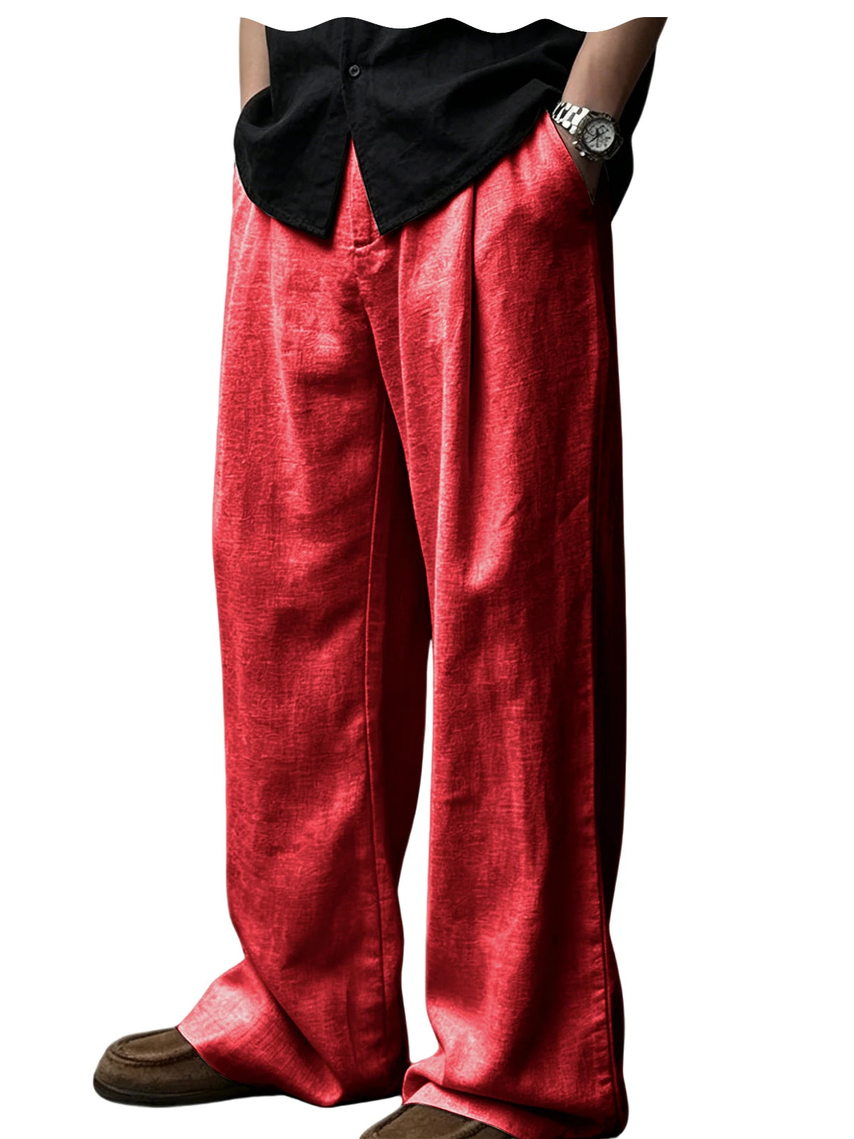 Pantalon homme plissé taille haute jambes larges – CLEVI Paris