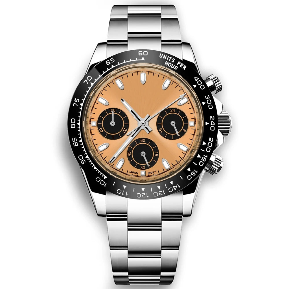 Corgeut Montre Quartz VK63 Homme Chronographe Complet 40mm Acier Sport 24h – CLEVI Paris