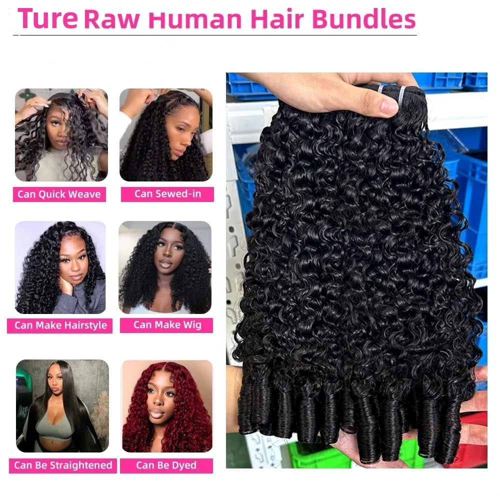 Bundles Bouclés Burmese Curly Cheveux Humains Remy Hair Boucles Spirales – CLEVI Paris