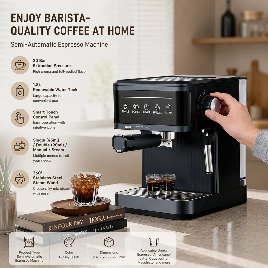Machine expresso 20 bars, écran tactile et vapeur – CLEVI Paris