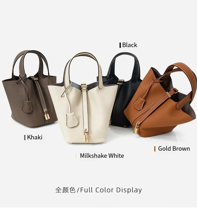 Sac Seau Femme Cuir Véritable TOGO Cylindrique Commuter Premium – CLEVI Paris