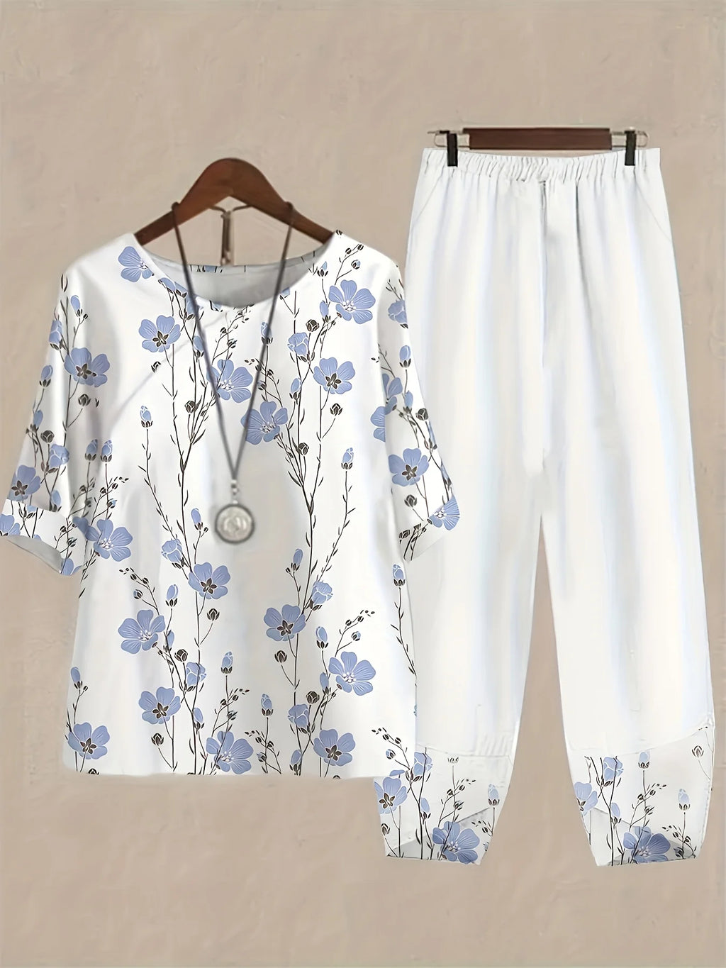 Tunique Femme Grande Taille Col Rond Manches Courtes Imprimé Style Chinois Casual Été – CLEVI Paris