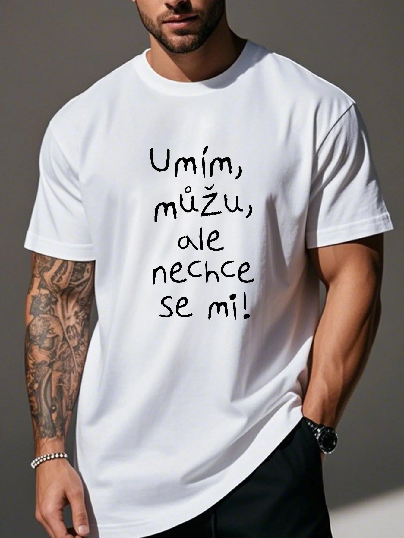 T-Shirt Homme Humour Citation Imprimée Coton Manches Courtes – CLEVI Paris