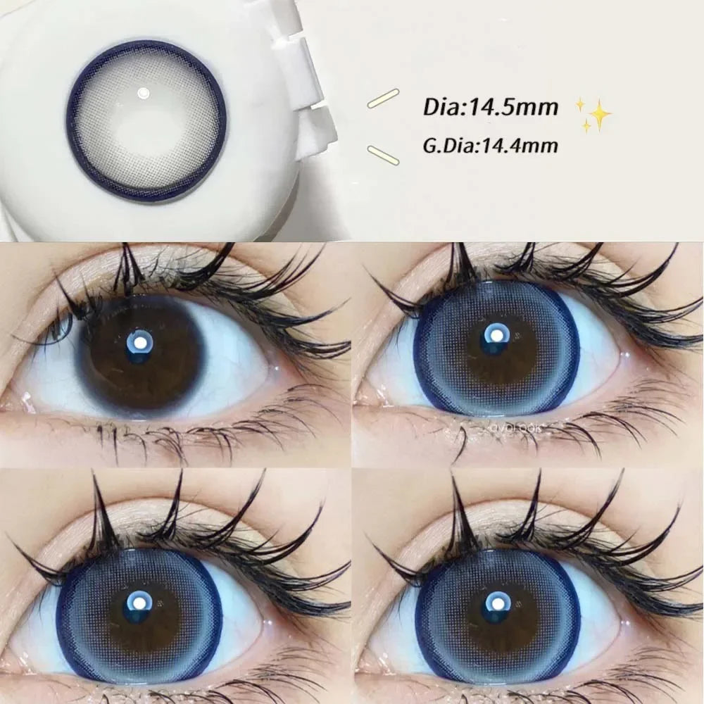 Lentilles de Contact Colorées OVOLOOK Pearl Series – Correction Myopie, 10 Teintes, Port 6 Mois