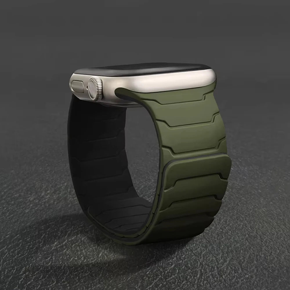Bracelet Silicone Magnétique Apple Watch – Compatible Series 1–11 SE Ultra 1/2/3 – 38 40 41 42 44 45 46 49mm – CLEVI Paris