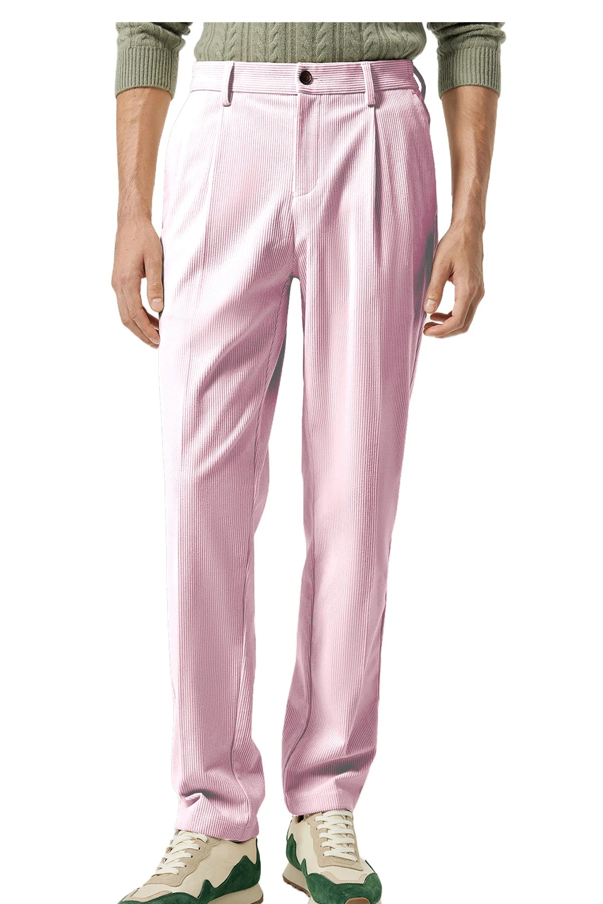 Pantalon homme en velours côtelé taille haute – CLEVI Paris