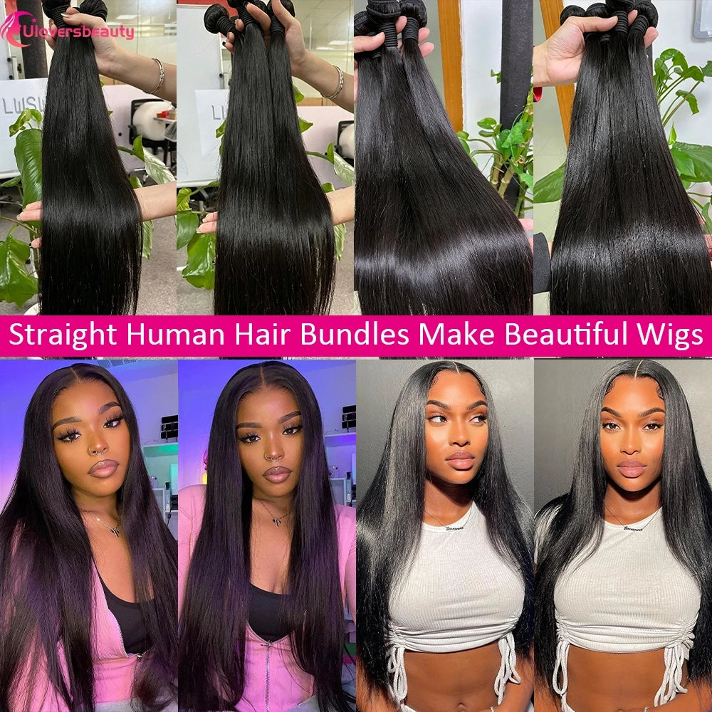 Bundles lisses noirs 1B, cheveux humains – CLEVI Paris