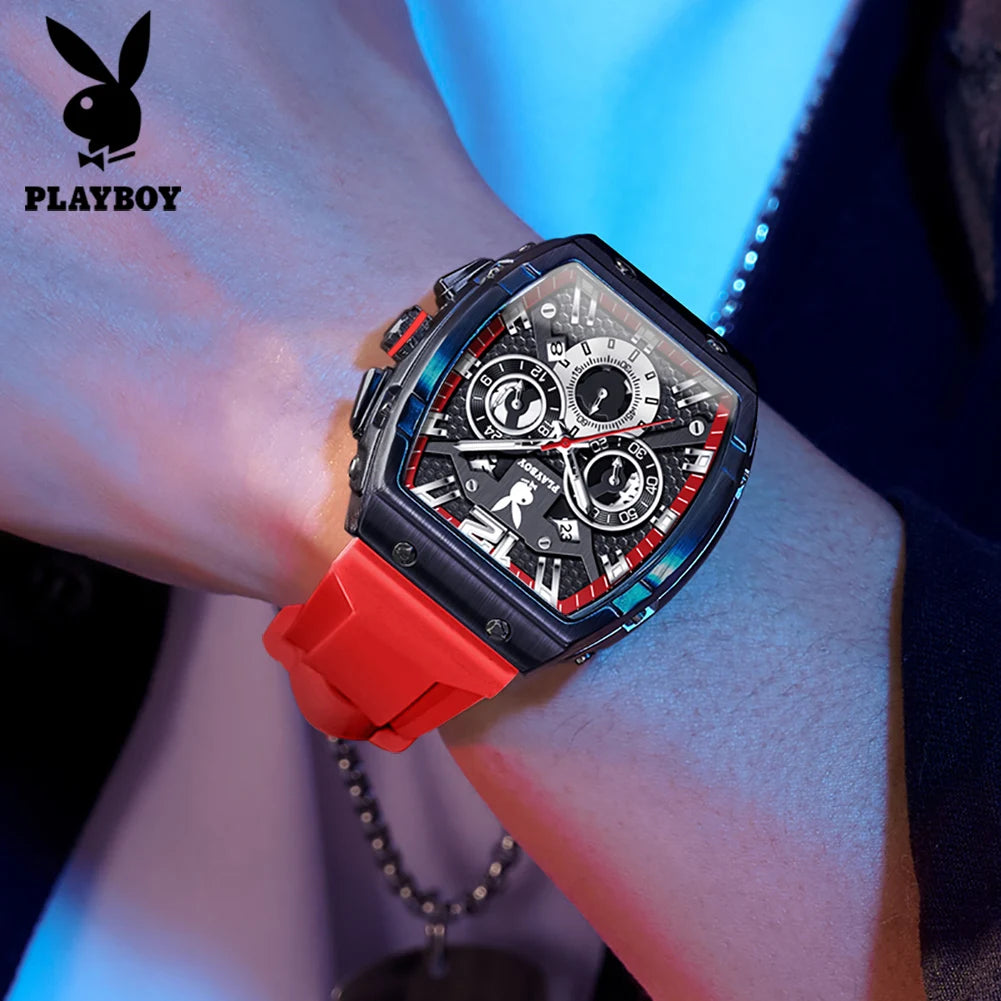Montre Quartz Homme PLAYBOY 3075 Tonneau Calendrier Complet – CLEVI Paris